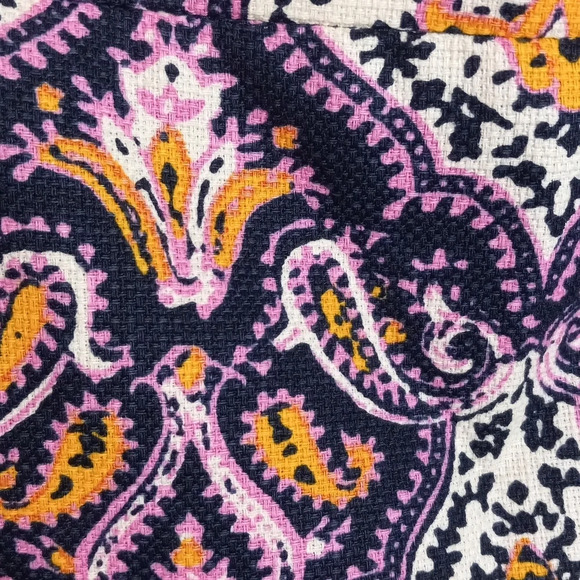 J. Crew Bright Paisley The Pencil Skirt Sz 4 Pink Yellow Black Cotton - Picture 3 of 9